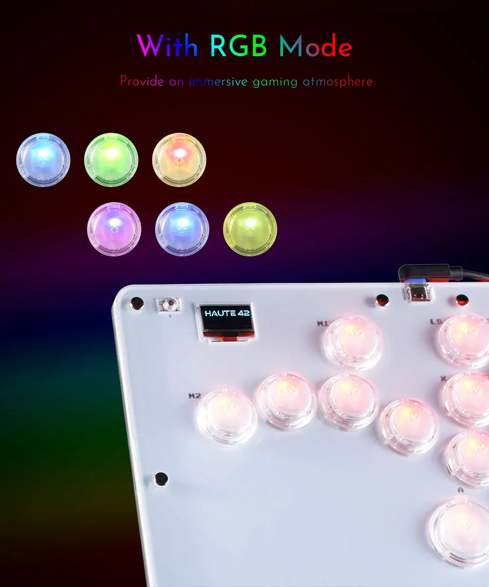 R16 Crystal Leverless Arcade Controller for PC PS4 PS5