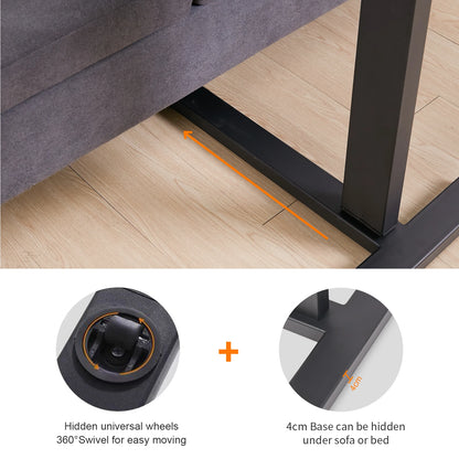 Adjustable Rolling Overbed Table with Laptop and Meal Tray