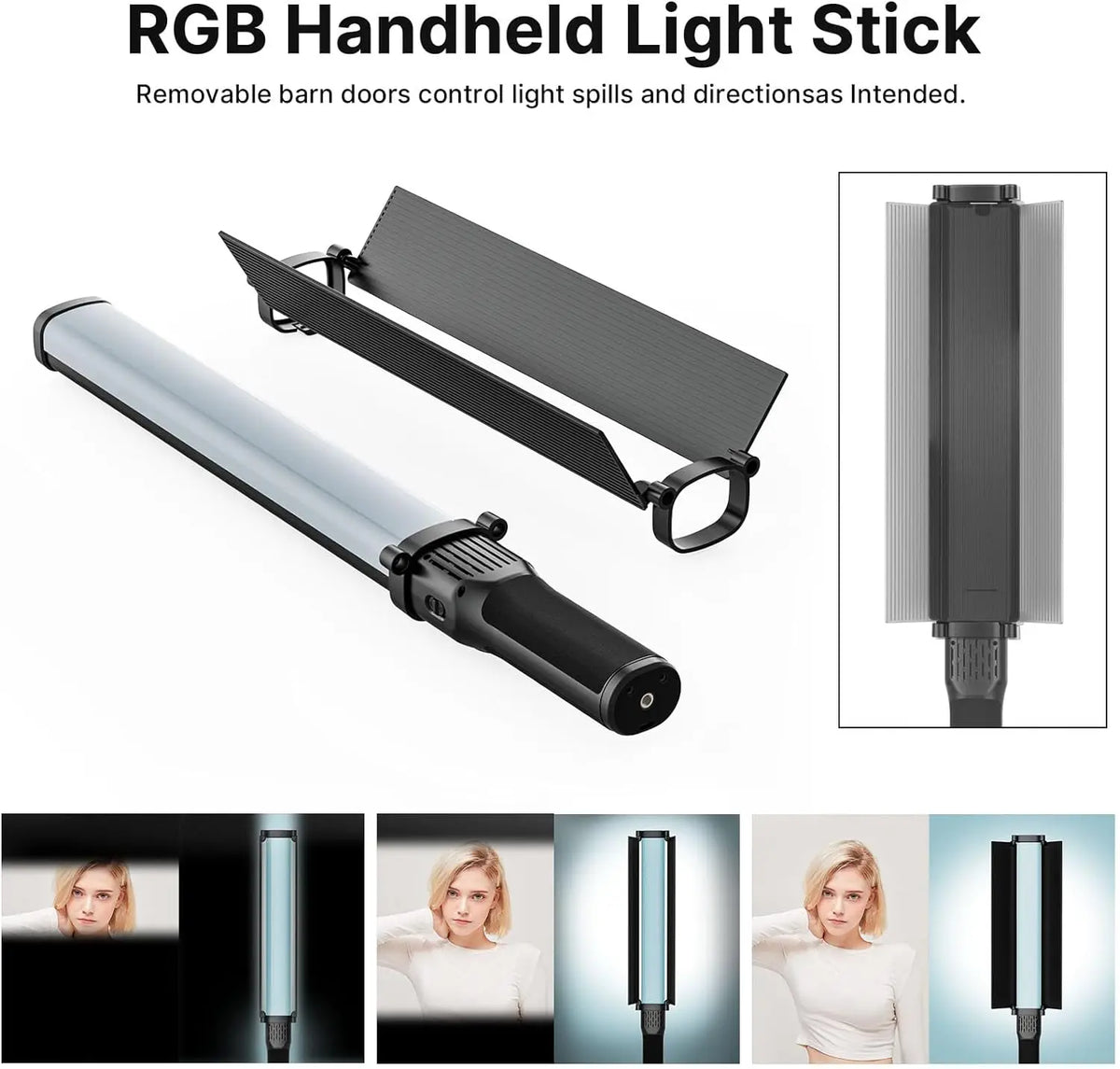 Portable RGB Light Tube 38W Adjustable LED Wand for Studio