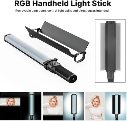 Portable RGB Light Tube 38W Adjustable LED Wand for Studio