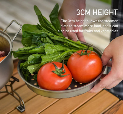 Ultralight Titanium Camping Cookware Set Pot Fry Pan