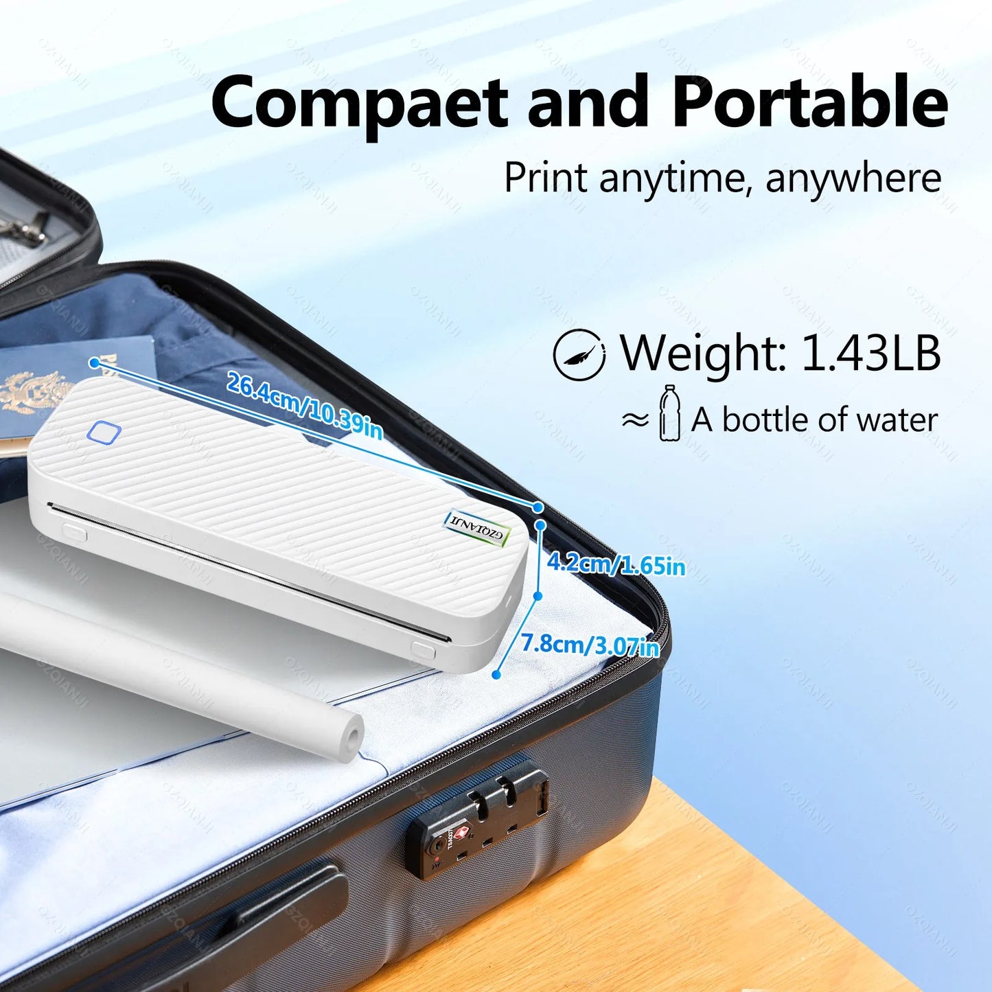 Portable A4 Thermal Printer 300dpi Bluetooth Document Printer