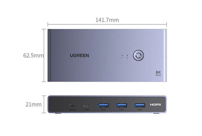 8K HDMI KVM Switch with USB C and USB 3.0