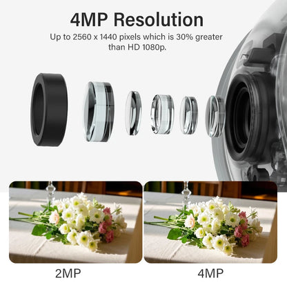 Smart 4MP Security Camera 3.6mm Lens 50m Night Vision