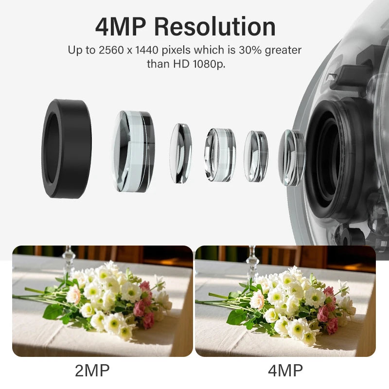 4MP Security Camera 2.8mm Lens 50m Night Vision