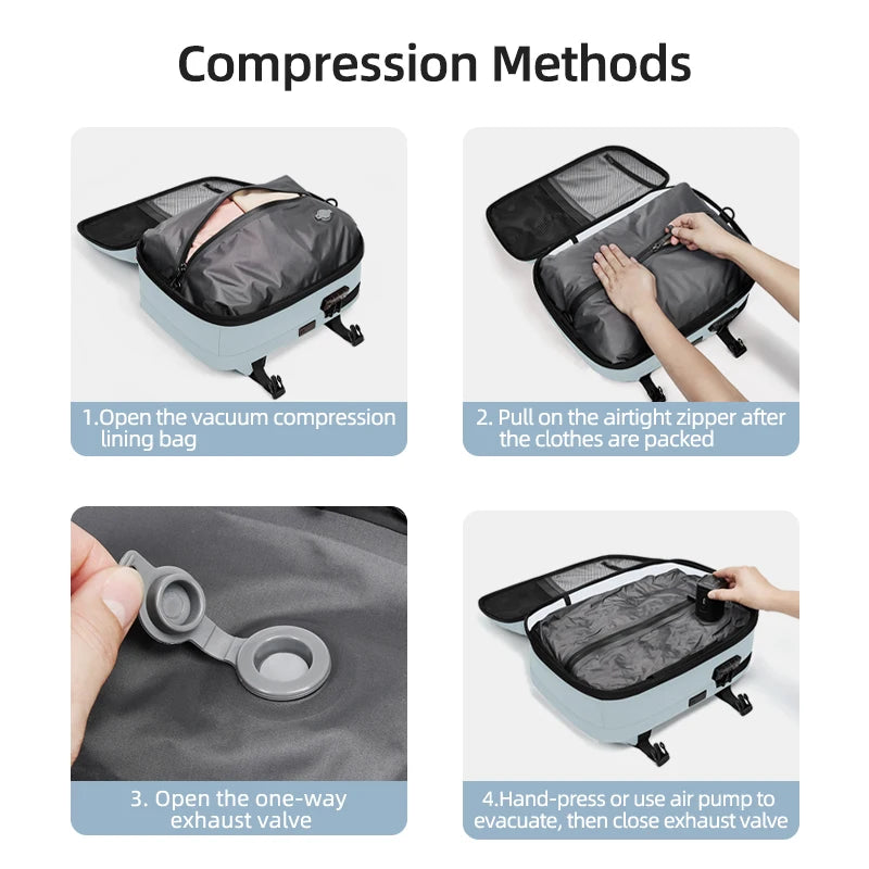 Smart Travel Compression Backpack 16 Inch with Pump