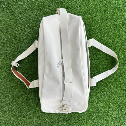 Vintage Tennis Racket Duffel Bag Cream for Men and Women