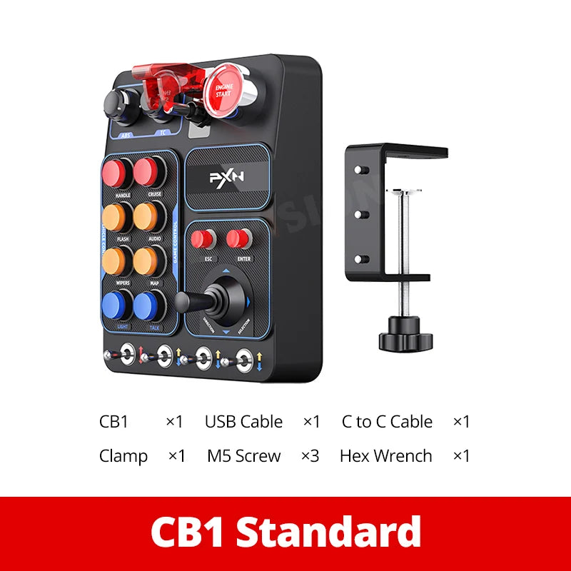 RGB Racing Game Control Panel with Linkage Lever for PC