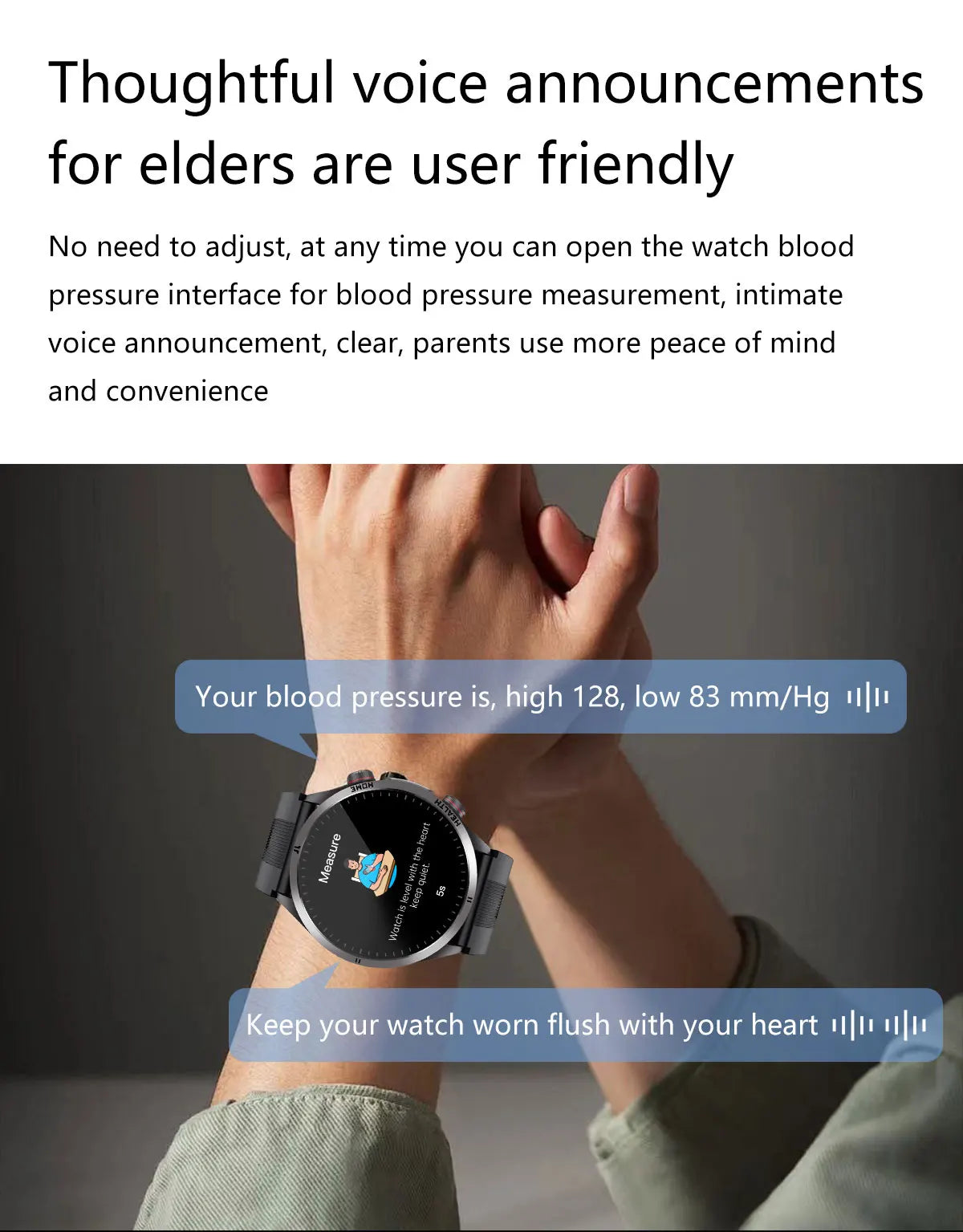 2025 Smart Airbag Watch Blood Pressure Monitor Blue