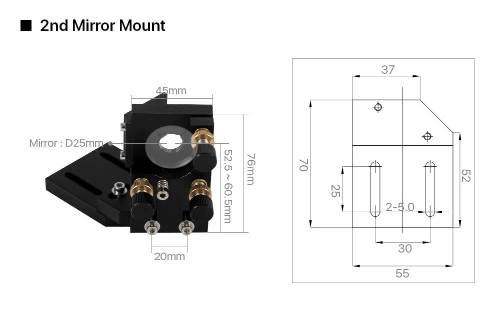 CO2 Laser Engraver Head Set 50.8mm Lens Kit