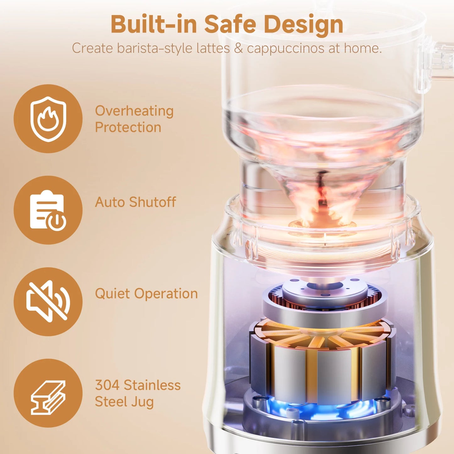 7in1 Electric Milk Frother Steamer Hot Cold Foam Maker