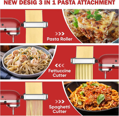 3in1 Metal Pasta Maker Attachment for Stand Mixer