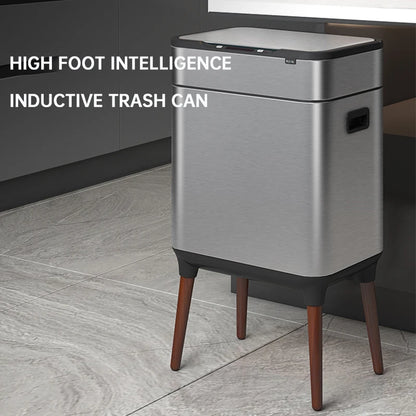 18L Silver Kitchen Trash Bin with Sensor