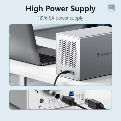 Aluminum 5 Bay Hard Drive Enclosure Type B USB3.1