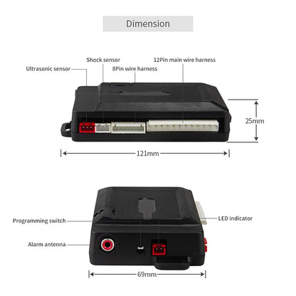 2-Way Car Alarm System with LCD Remote Starter