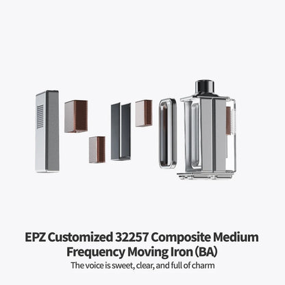 Premium Hybrid HiFi Earphones with Silver-Plated 6N Cable