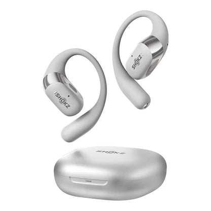 Silver OpenFit Hanging Ear Headset with DualBoost Tech