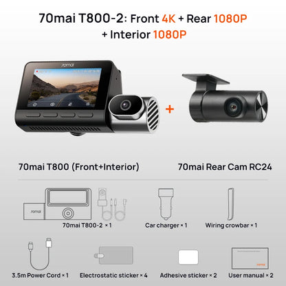 4K 3-Channel HDR Dash Cam 512GB GPS Parking Mode