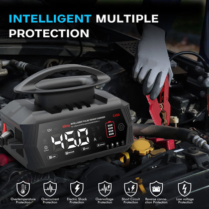 Portable Car and Motorcycle Battery Charger with Repair Function
