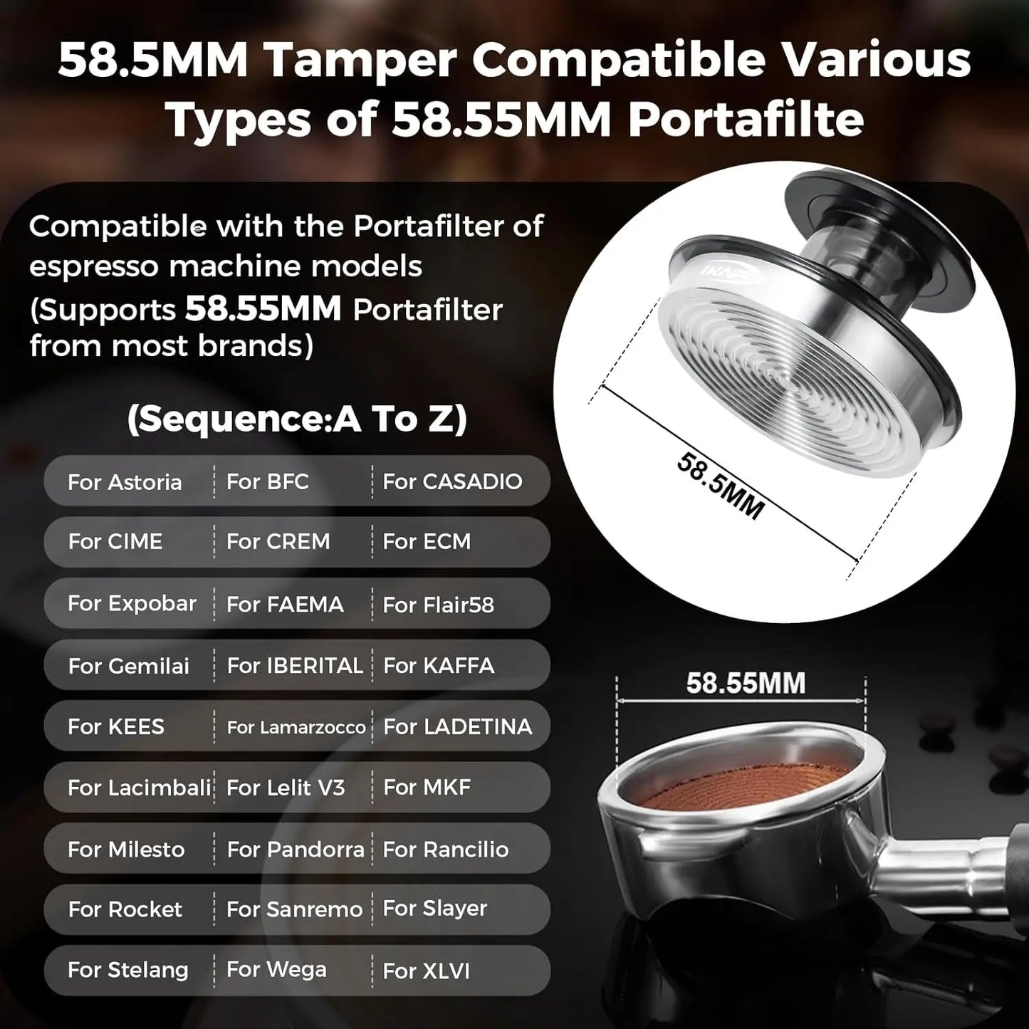 58.35mm 8in1 Espresso Tool Set with Tamper Kit