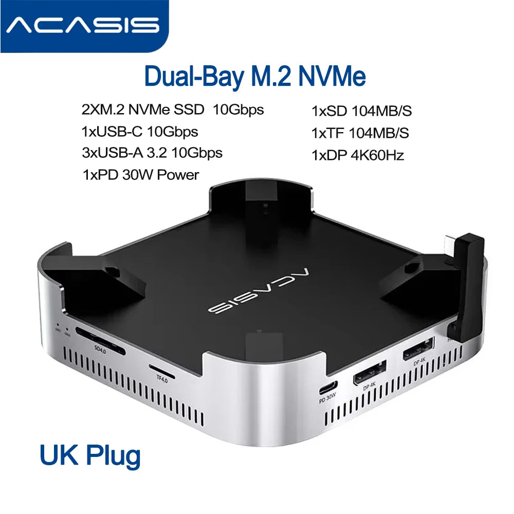 10Gbps USB-C Docking Station for Mac Mini M4 Pro