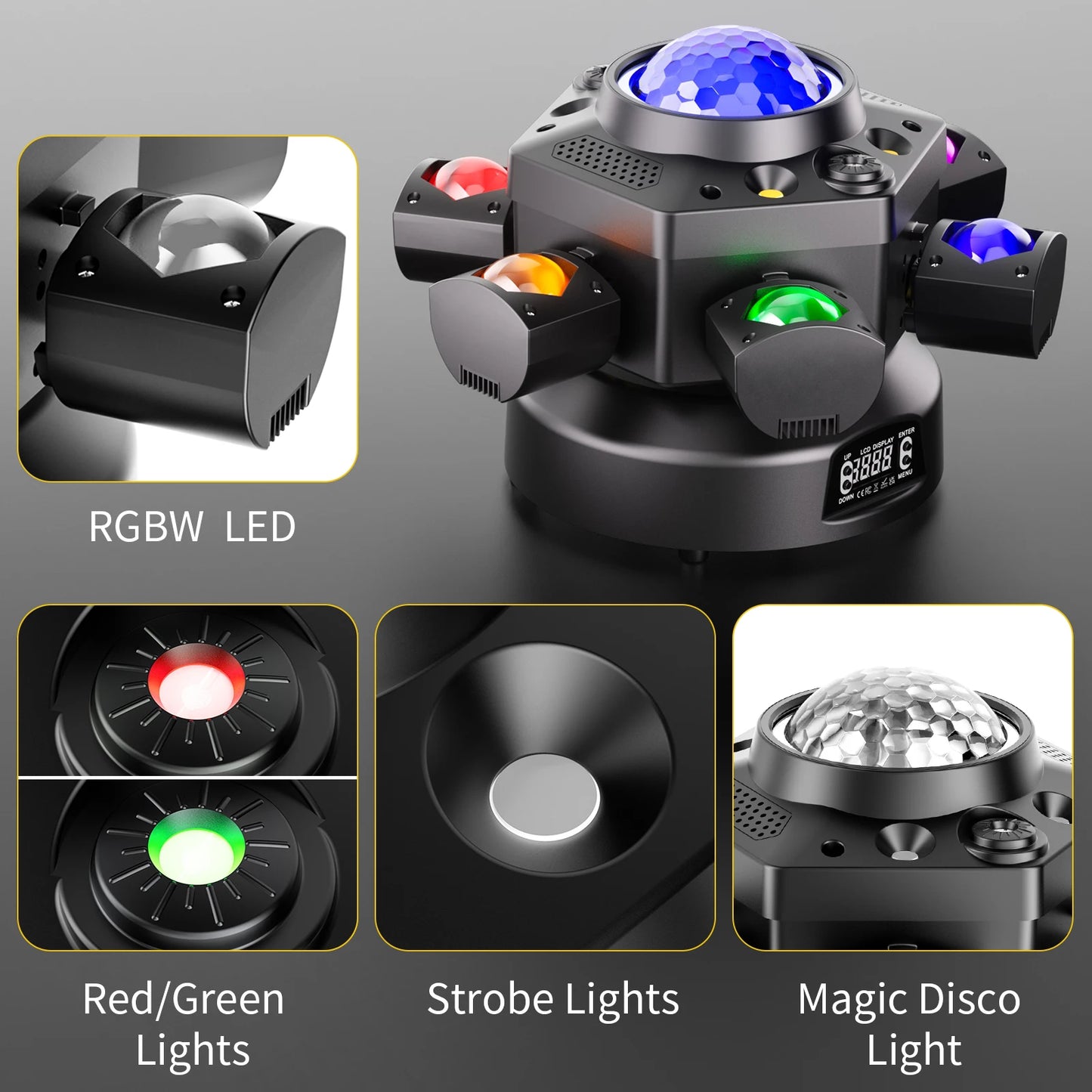 6 Arm RGBW Magic Ball LED Stage Light