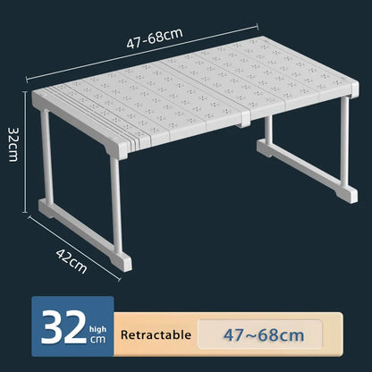 Space Saving Expandable Cabinet Shelf Wardrobe Organizer Rack
