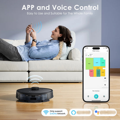 3-in-1 Robot Vacuum and Mop with 5000Pa Suction