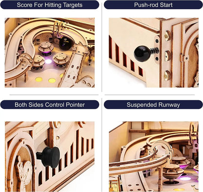3D Mechanical Pinball Puzzle Table Game Wooden Model Kit