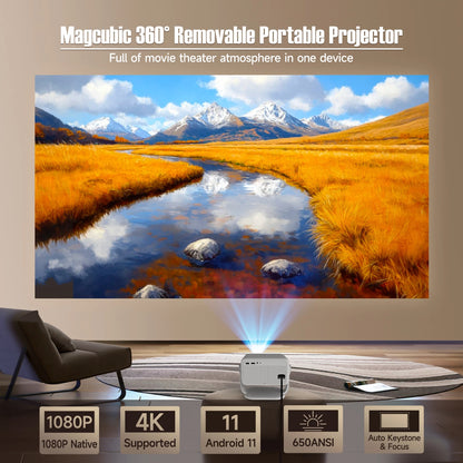 Smart 4K Home Cinema Projector Android 11 WiFi6 BT5.2