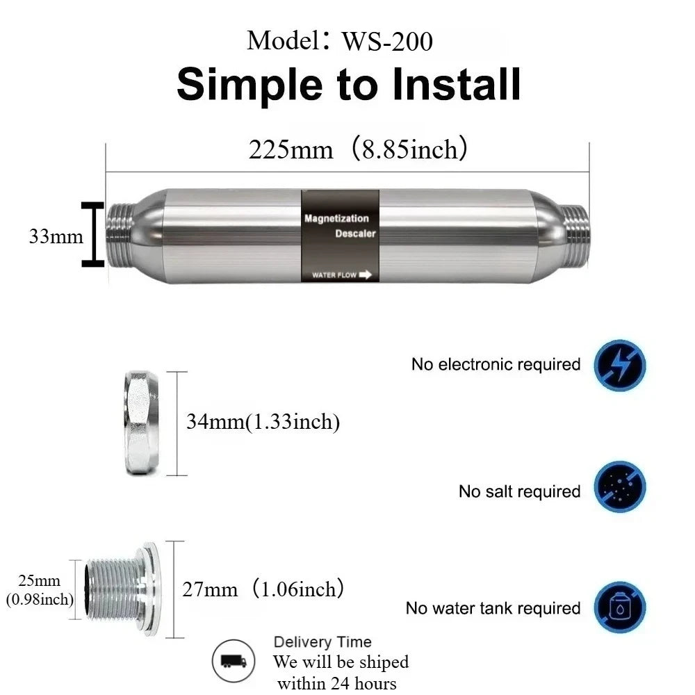 Whole House Magnetic Water Descaler Hard Water Softener