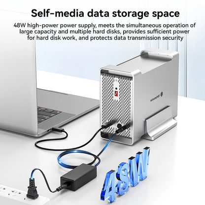2-Bay RAID Hard Drive Enclosure USB-C 10Gbps SSD HDD