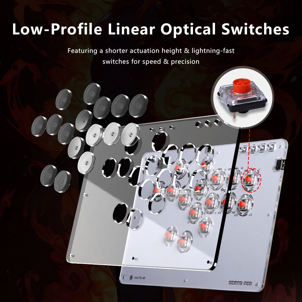 Hautepad T16 Mini Arcade Joystick for PS4/Switch
