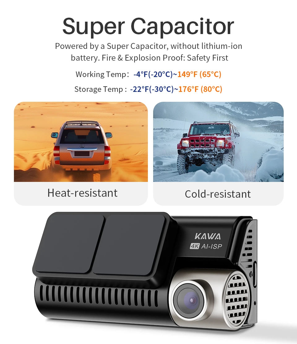 Front & Rear Car DVR with AI Color Night Vision