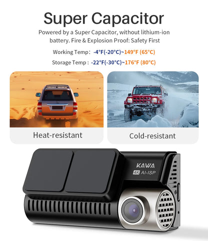 Front & Rear Car DVR with AI Color Night Vision