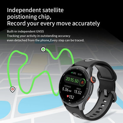Black Classic Running Watch with Blood Oxygen and Bluetooth Call