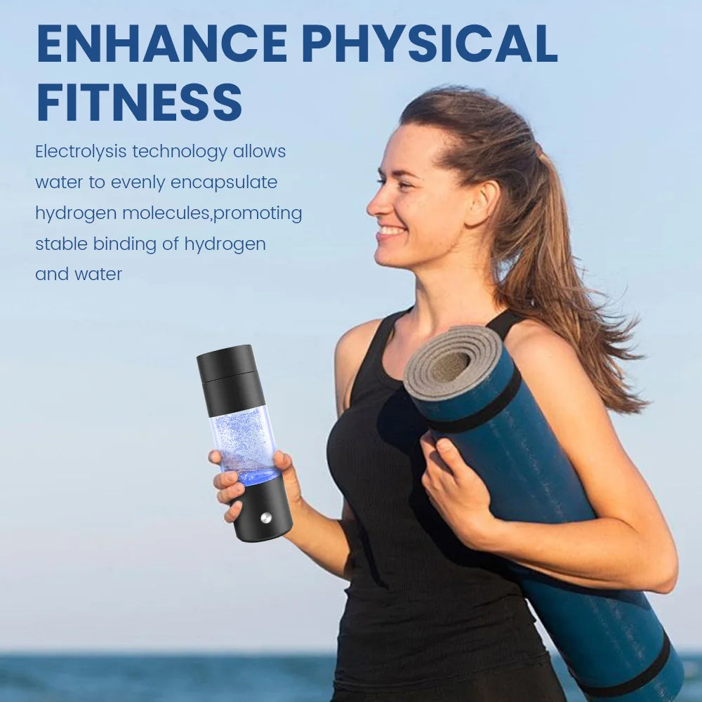 Portable Hydrogen Water Bottle Generator 4000ppb Rechargeable