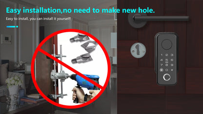 Smart Black Fingerprint Lock Set with Remote Access
