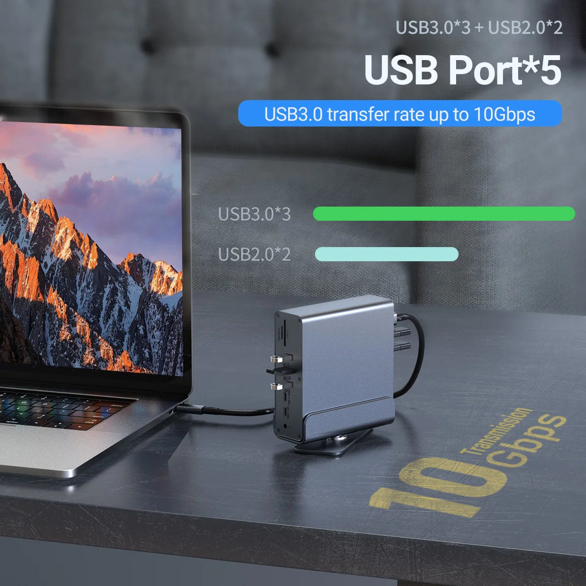 15-in-1 USB C Docking Station with Triple 4K Display