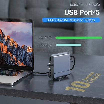 15-in-1 USB C Docking Station with Triple 4K Display