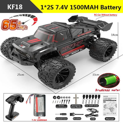 High Speed 4WD RC Truck 65KM Brushless Motor