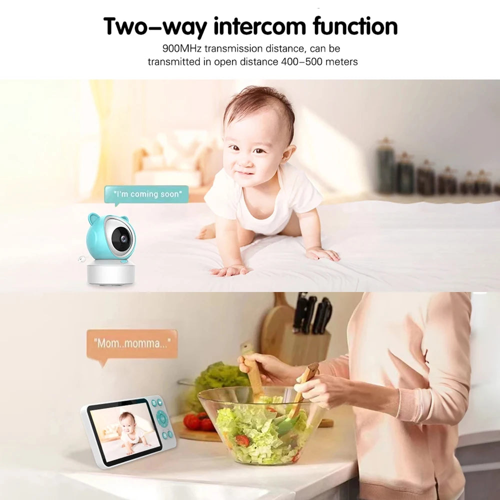 Smart WiFi Baby Monitor 1080P PTZ with 5-Inch Screen