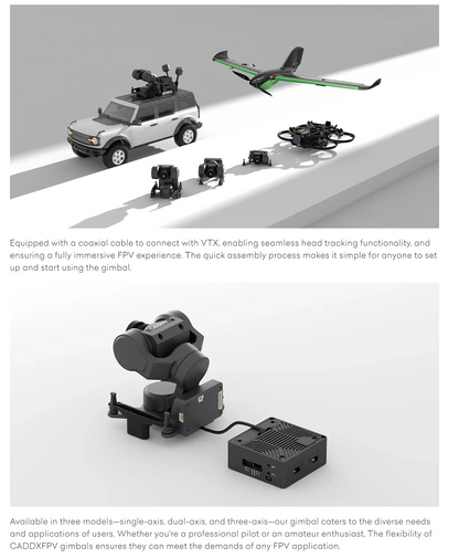FPV Three Axis Gimbal Head Tracker for Avatar HD Goggles