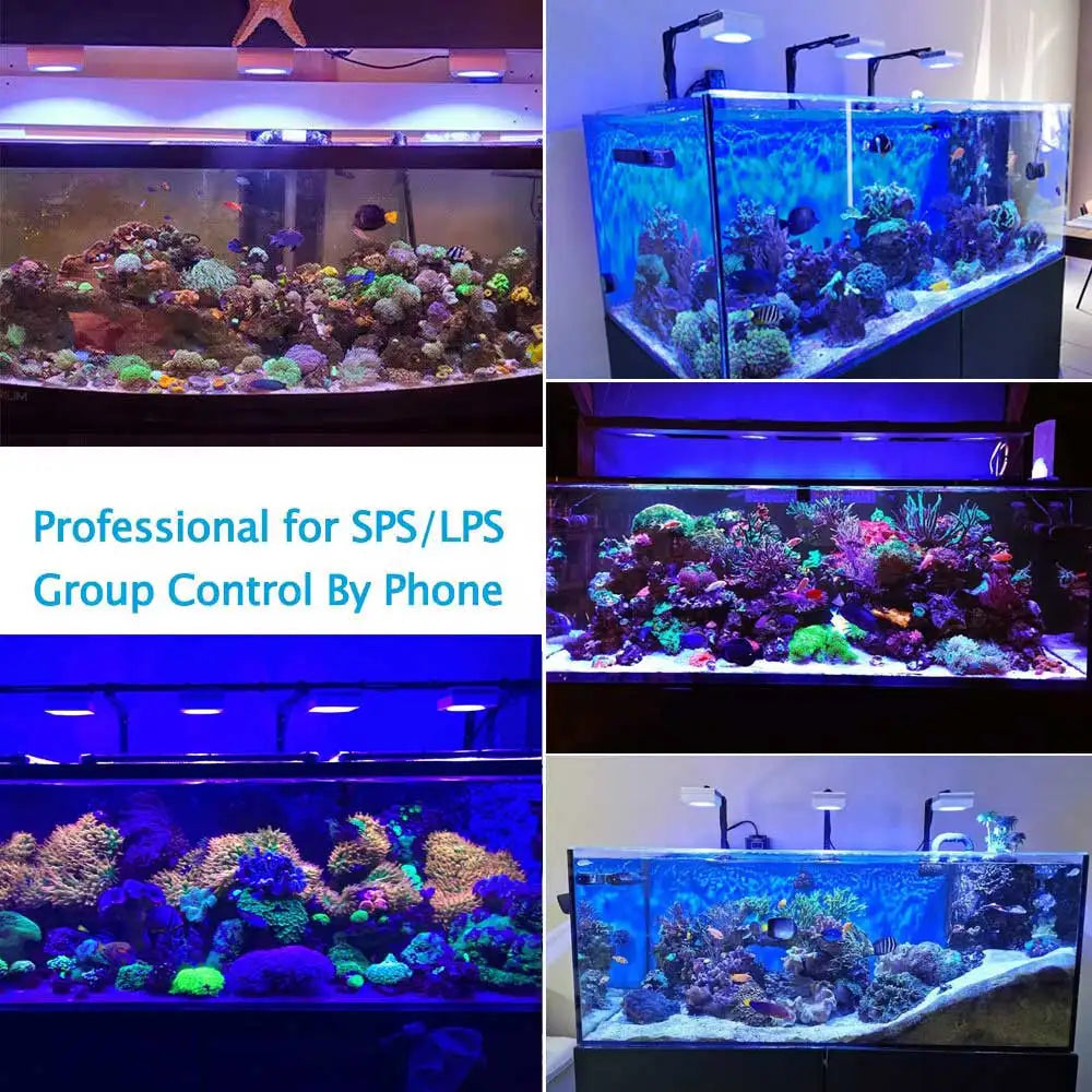 Smart LED Aquarium Hanging Lamps Coral and Marine 2 Pack