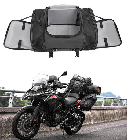 Waterproof Motorcycle Rear Seat Bag Expandable 19L to 45L