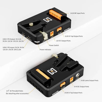 V-Mount Battery Plate with Clamp and USB-C PD Output
