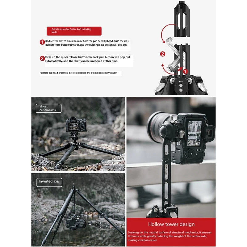 Heavy-Duty Carbon Fiber Tripod for Professional Photography