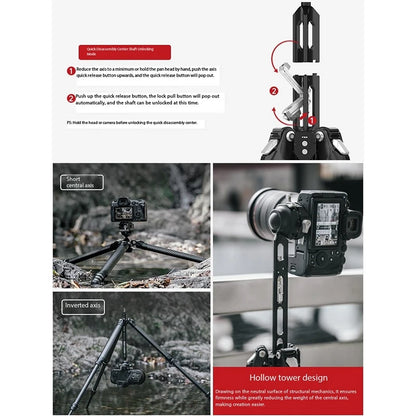 Heavy-Duty Carbon Fiber Tripod for Professional Photography