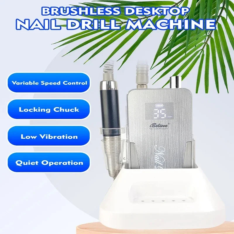 Portable TP322 Silver Cordless Nail Polishing and Sanding Machine