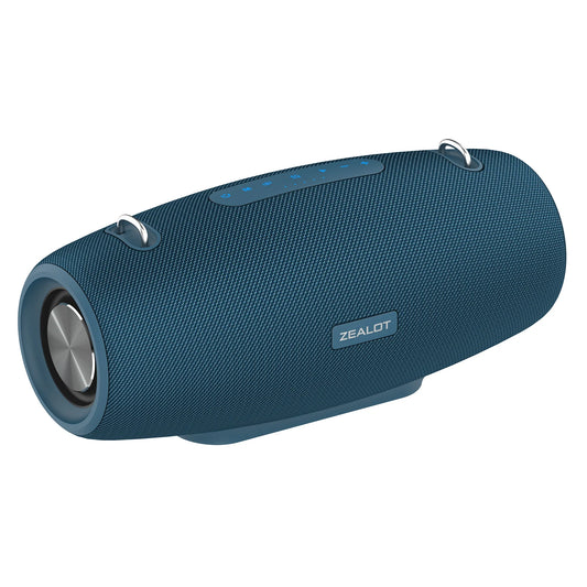Portable Waterproof Wireless Speaker Blue with Strap 40H Playtime